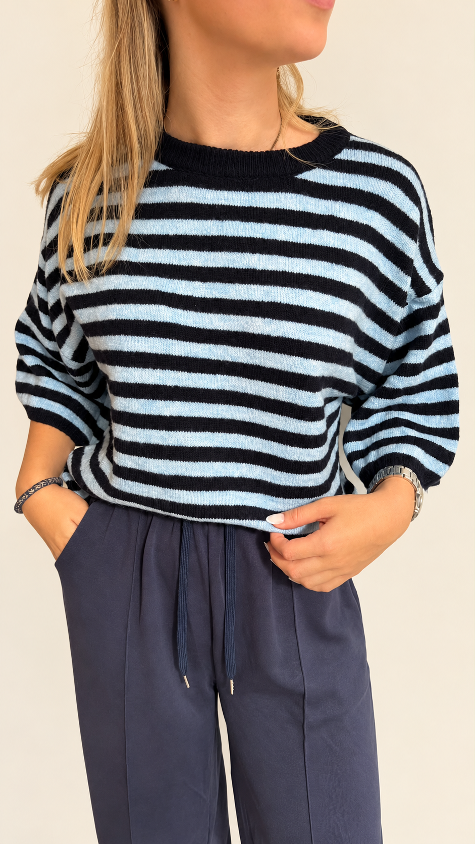 Halve striped sweater