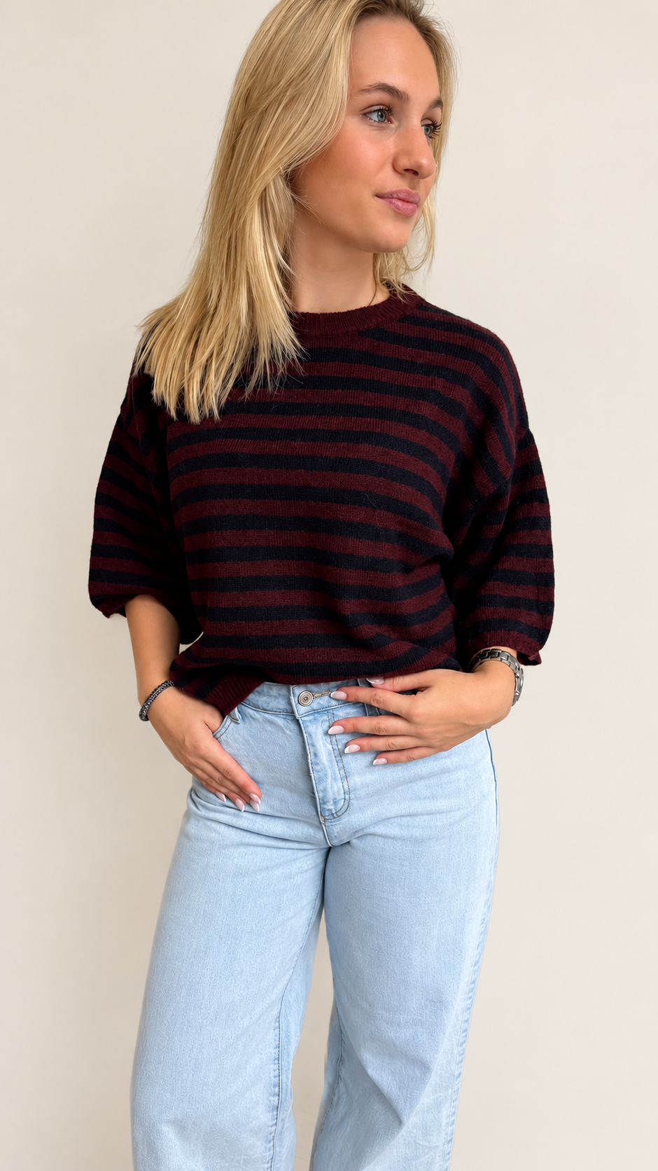Halve striped sweater